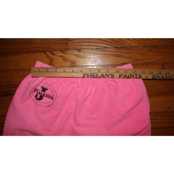 Vintage 90s Panama Jack Bright Neon Pink Small Beach Cotton Pants USA Made - Picture 8 of 12